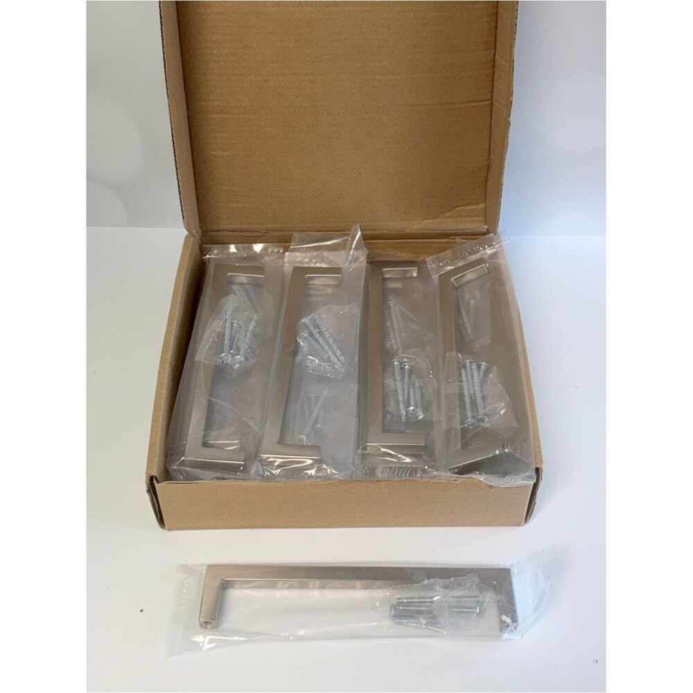 Jukzi Brushed Nickel Cabinet Pulls 6.25” Hole Centers – 15 Qty Open Box